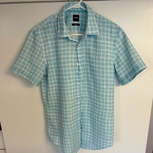 Hugo Boss Mens Aqua Slim Fit  Checkered Shirt
  Size S